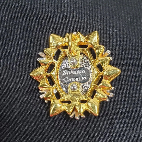 VTG Shakira Caine Rare Gold & Rhodium Plated Maltese Burst Pendant Choker - Picture 3 of 8